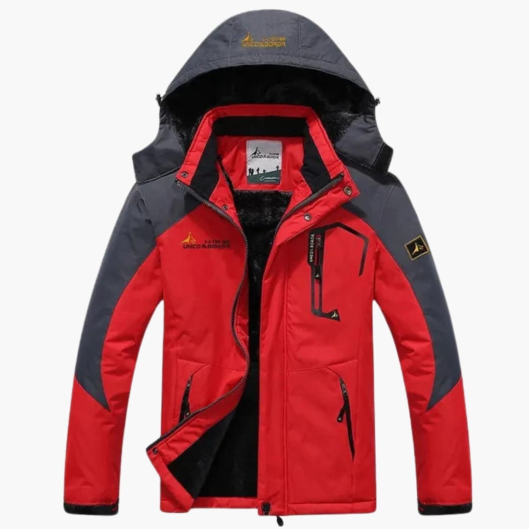 Herren Winterjacke mit Reißverschluss und abnehmbarer Kapuze 1