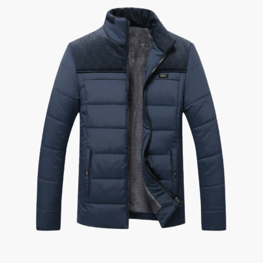 Herren Winterjacke mit durchgehendem Reißverschluss und Stehkragen 3