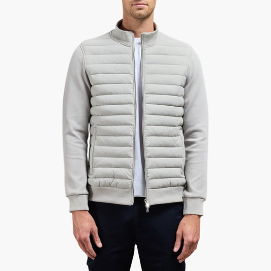 Herren gesteppte Jacke mit Reißverschluss und Stehkragen 0