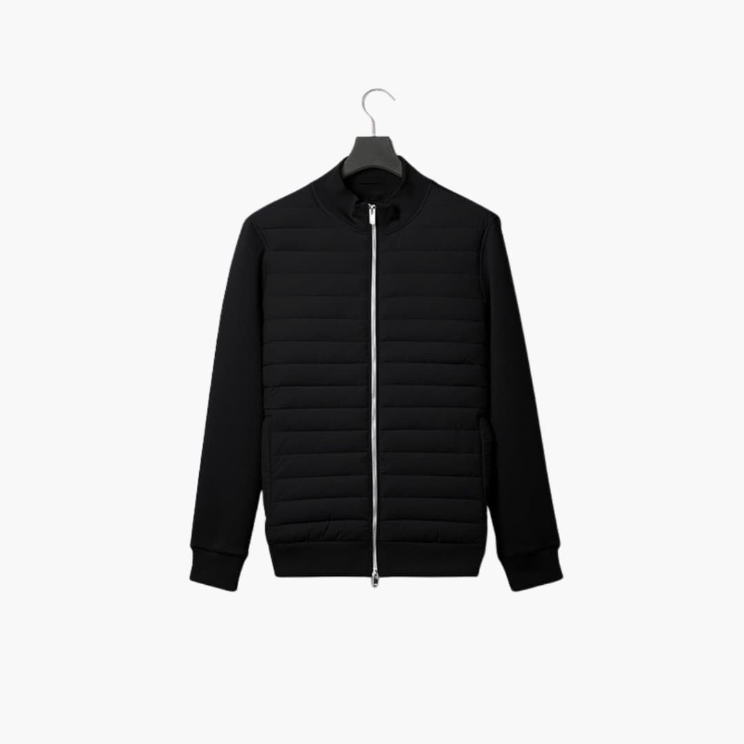 Herren gesteppte Jacke mit Reißverschluss und Stehkragen 4