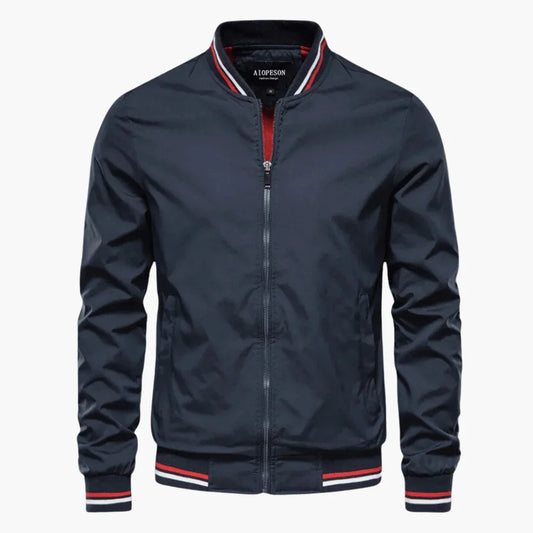Herren jacke mit Reißverschluss und geripptem Saum 0