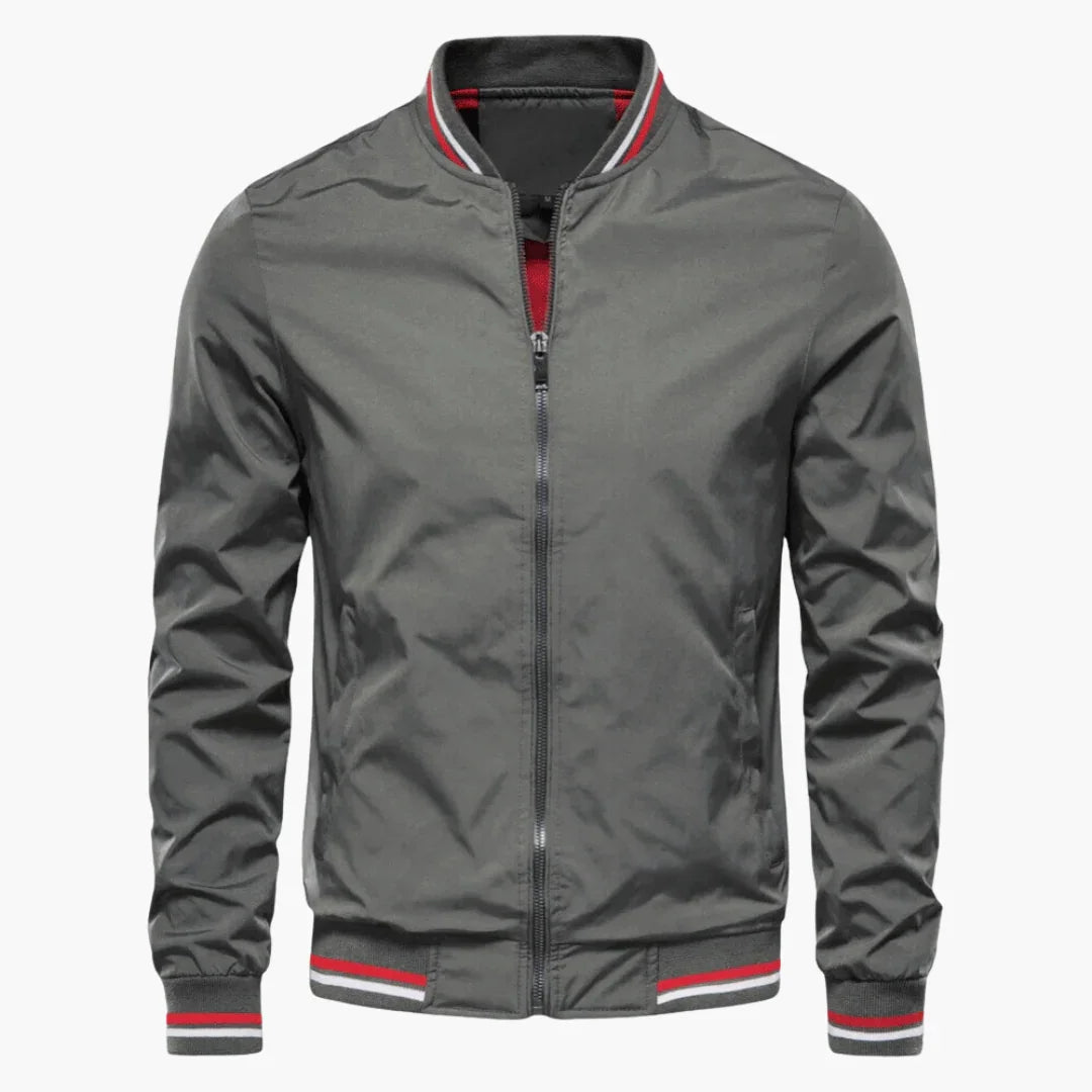 Herren jacke mit Reißverschluss und geripptem Saum 3