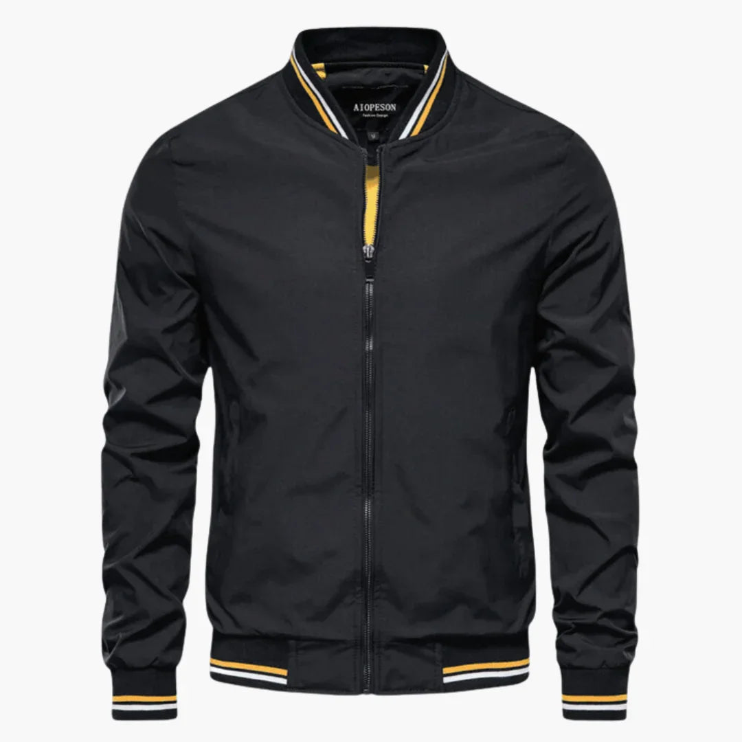 Herren jacke mit Reißverschluss und geripptem Saum 4
