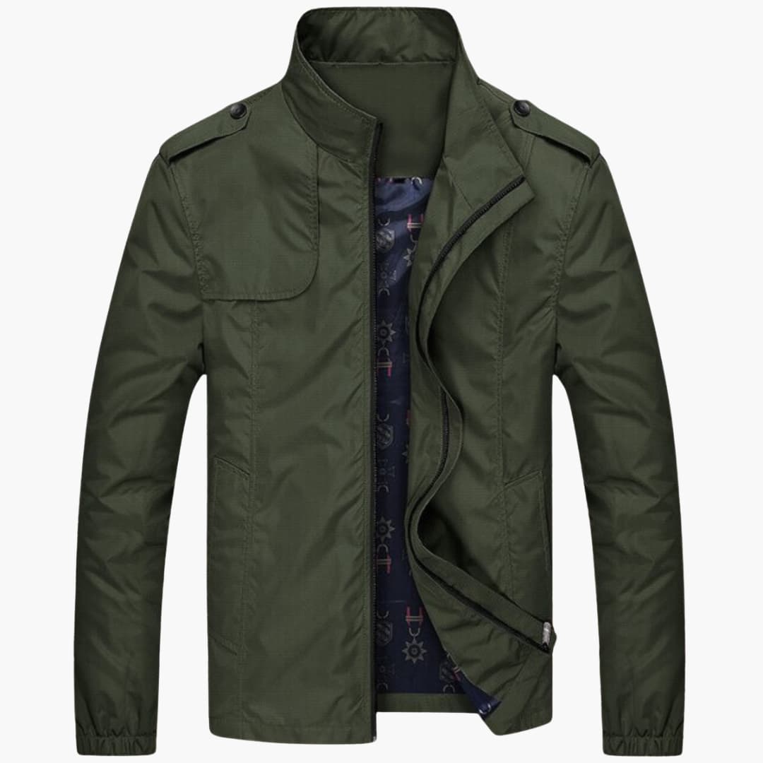 Herren jacke mit Stehkragen und Reißverschluss 1