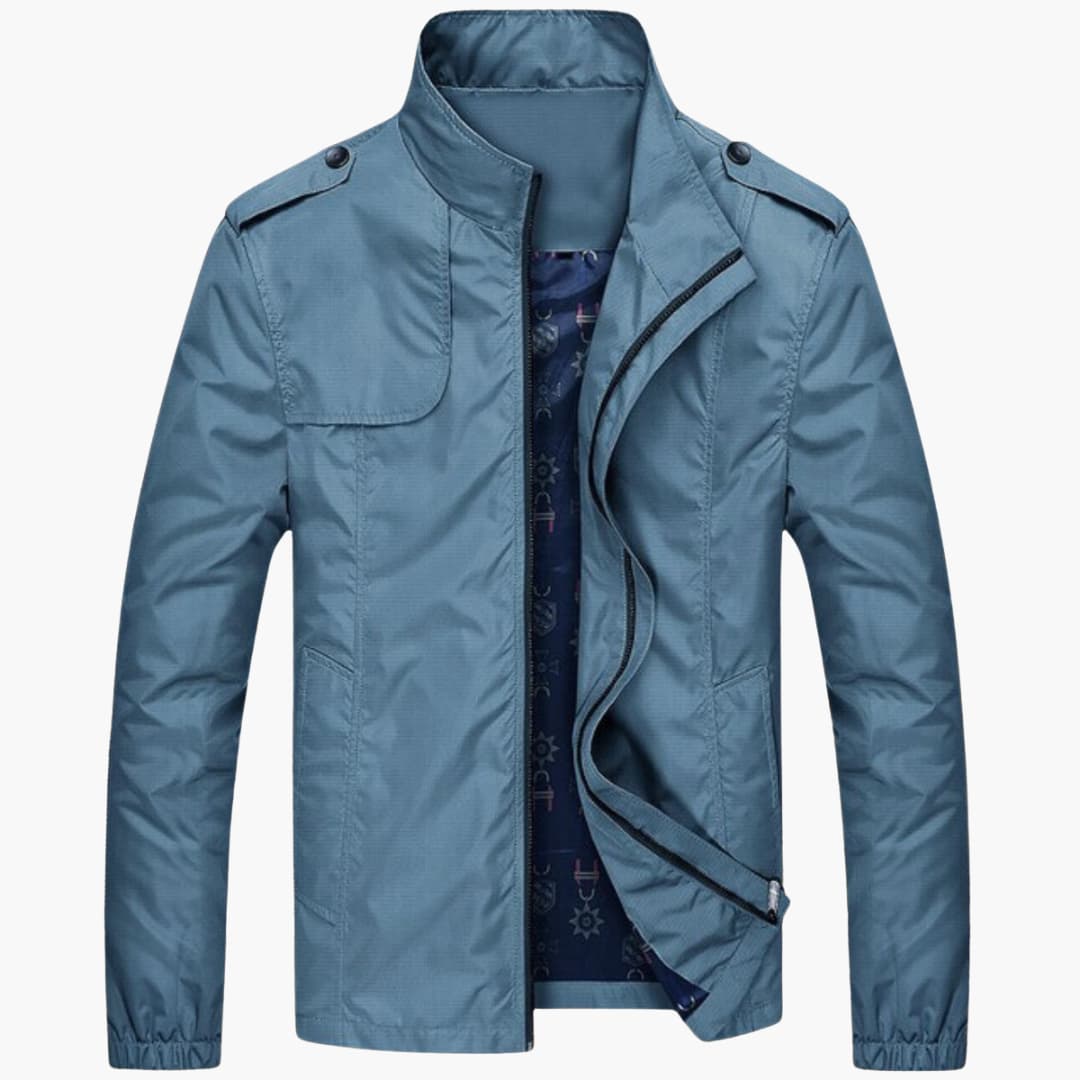 Herren jacke mit Stehkragen und Reißverschluss 2