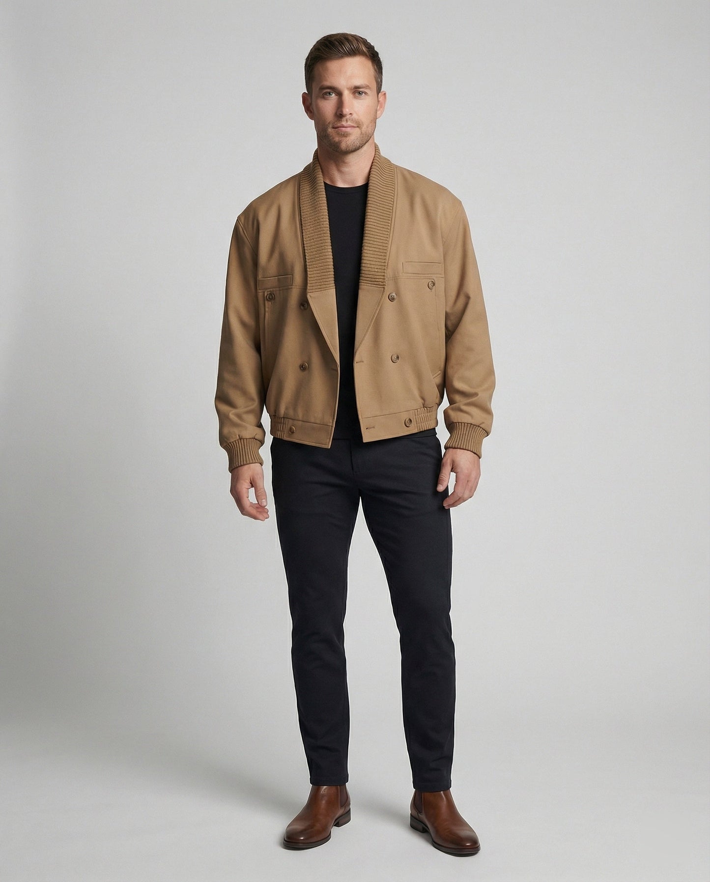 Blouson Jacke Damen mit Reißverschluss und elastischem Saum Modern - BerlinGlamour