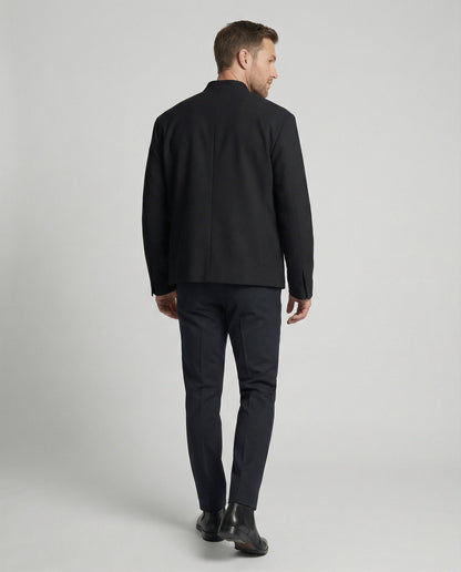 Herren Zweiteiler Oversized Stehkragen Anzughose Modern