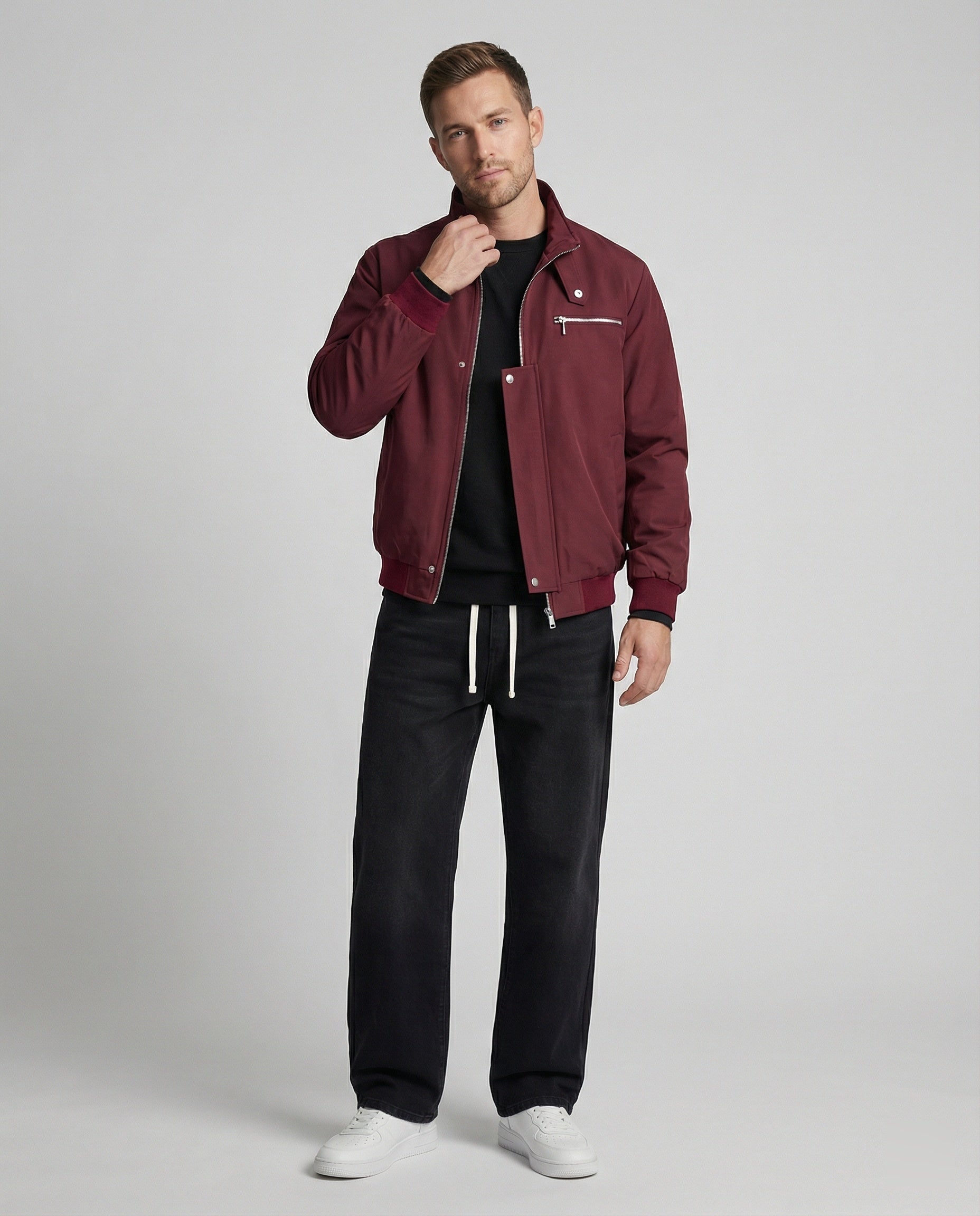 Streetwear Set: Bomberjacke, Sweatshirt, Baggy Jeans Trendy - BerlinGlamour