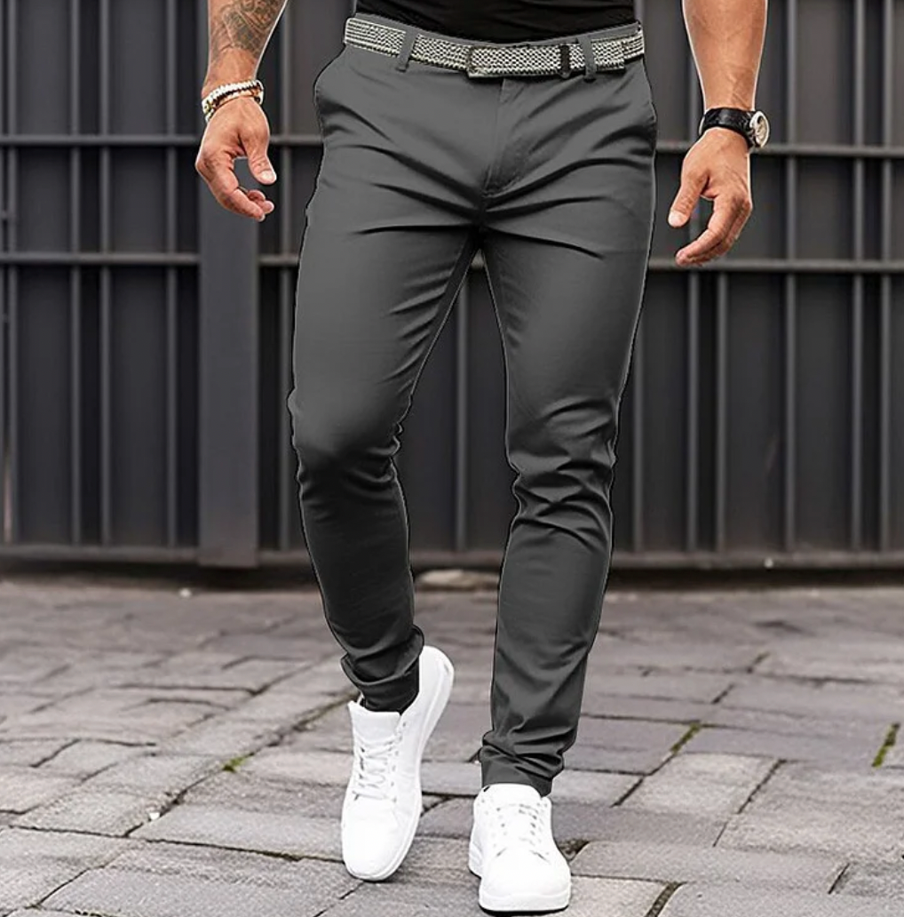 Herren Chinos Stretchhosen Bequem Schlanke Passform - BerlinGlamour