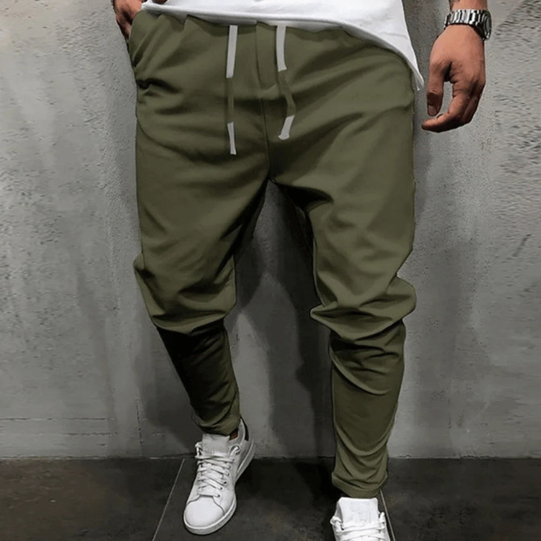 Herrenhosen | Drawstring | Bequem | Baggy Pants | Jogger-Armeegrün-S-Chaps Herrenmode