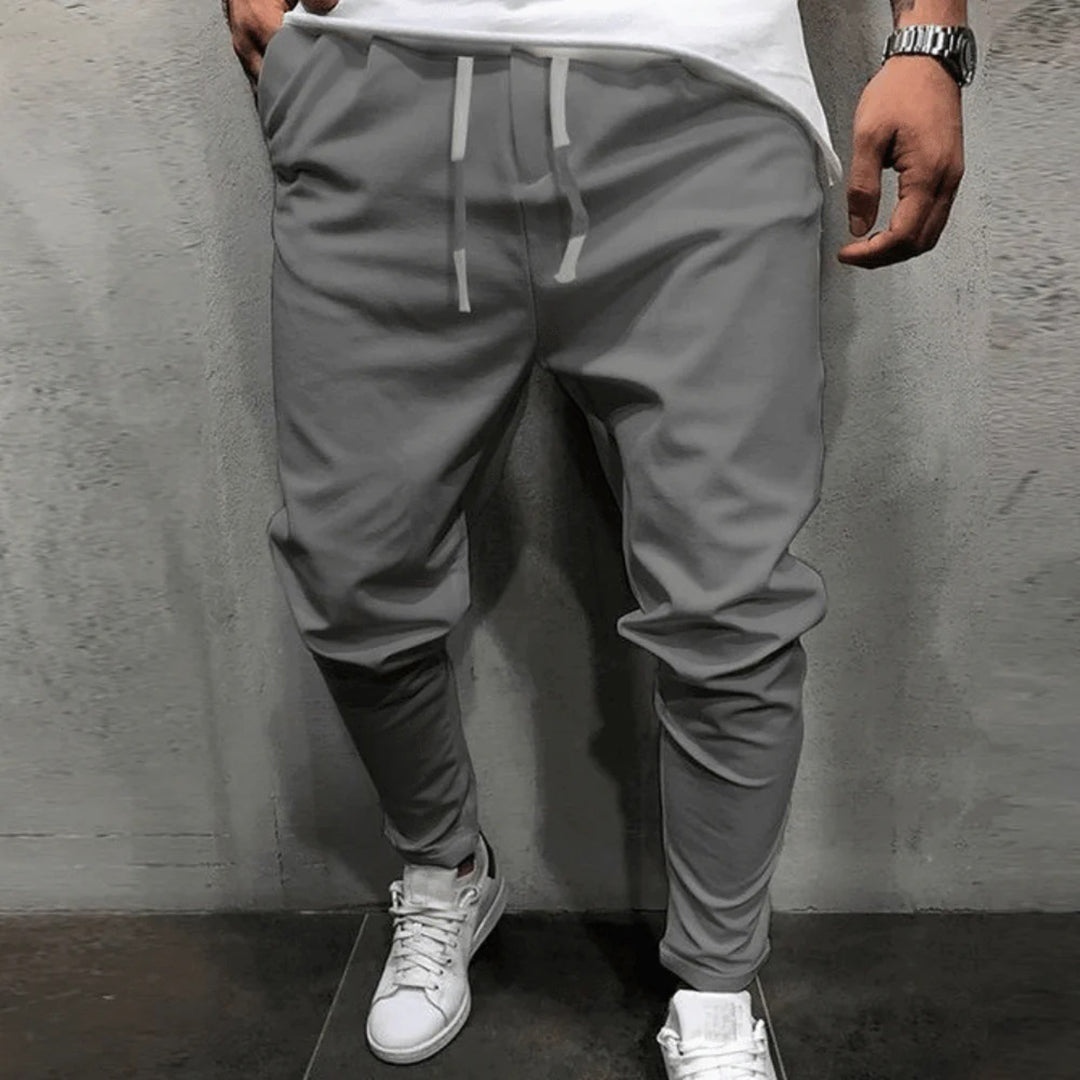 Herrenhosen | Drawstring | Bequem | Baggy Pants | Jogger-Grau-S-Chaps Herrenmode