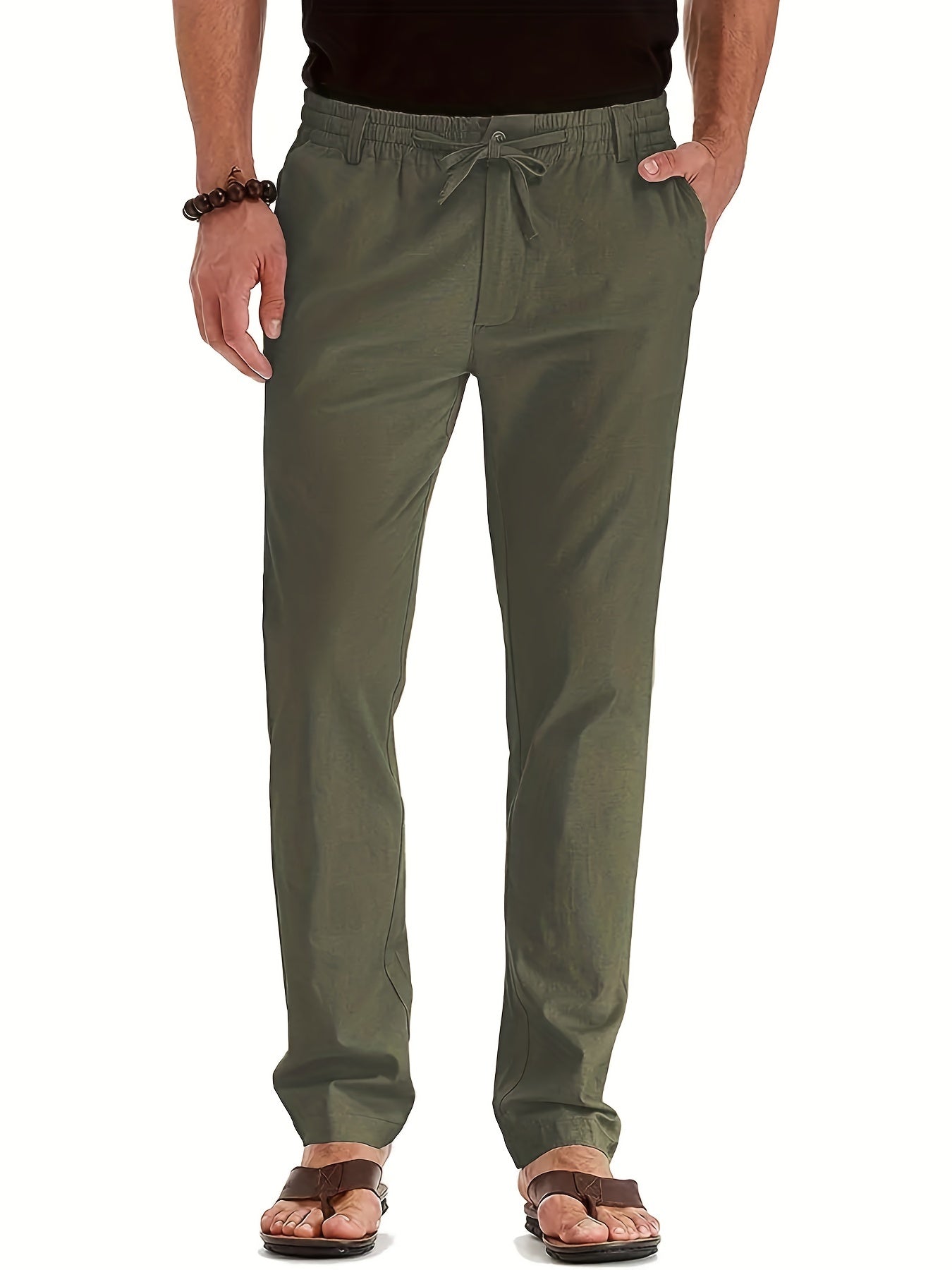 Herren Chinos Slim Fit Elastisch Leinenhosen - BerlinGlamour