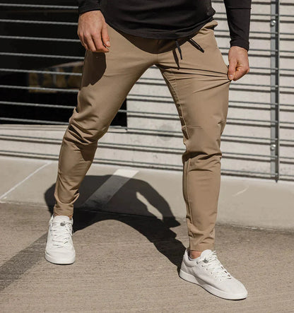 Herrenhosen - Kordelzug - Elastische Taille - Stretchhosen - Slim Fit Jogger-Chaps Herrenmode