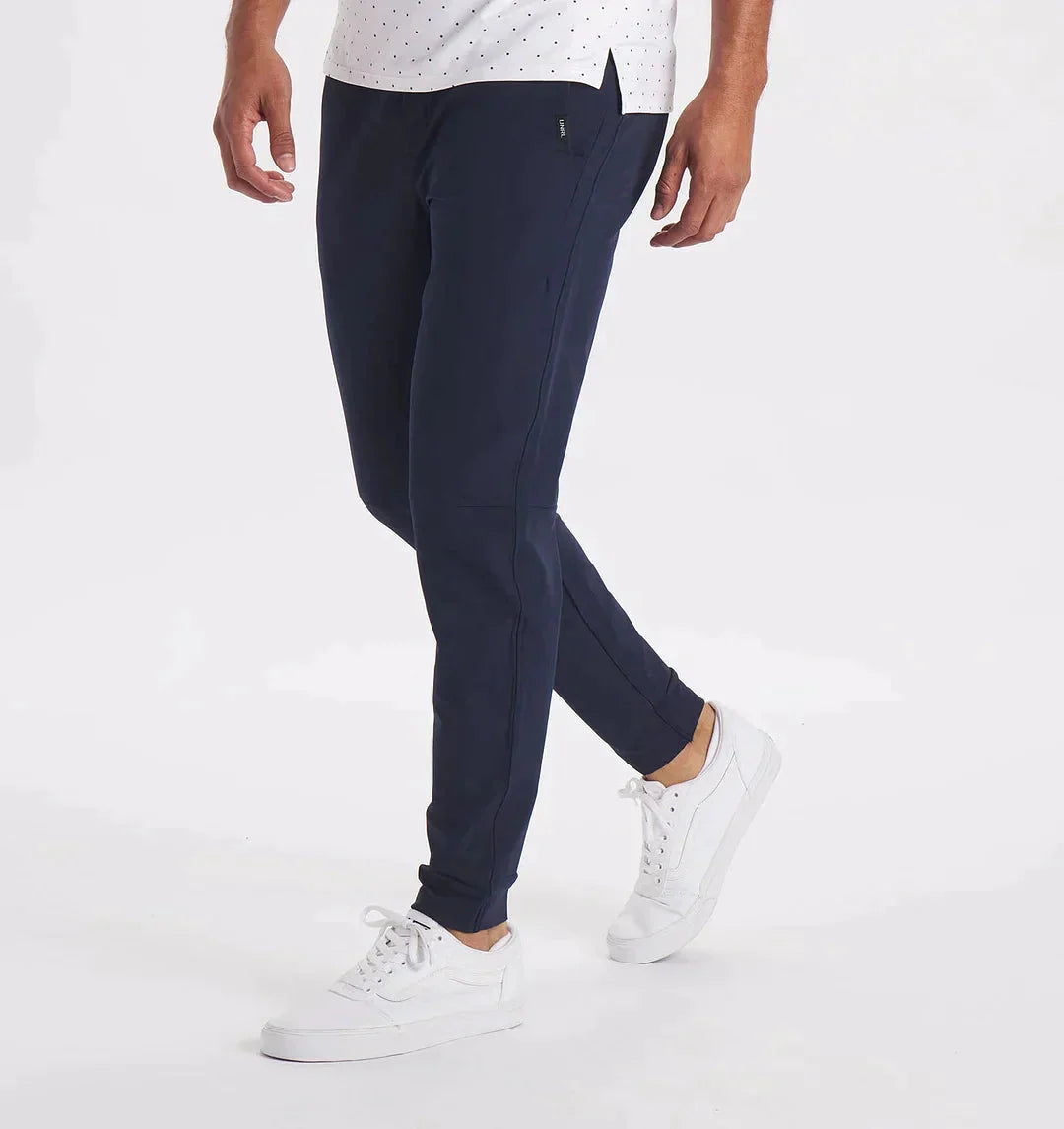 Herrenhosen - Kordelzug - Elastische Taille - Stretchhosen - Slim Fit Jogger-Mitternachtsmarine-XS-Chaps Herrenmode
