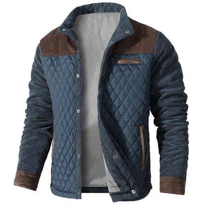 Herren Steppjacke Warm Winterjacke Button Up - BerlinGlamour
