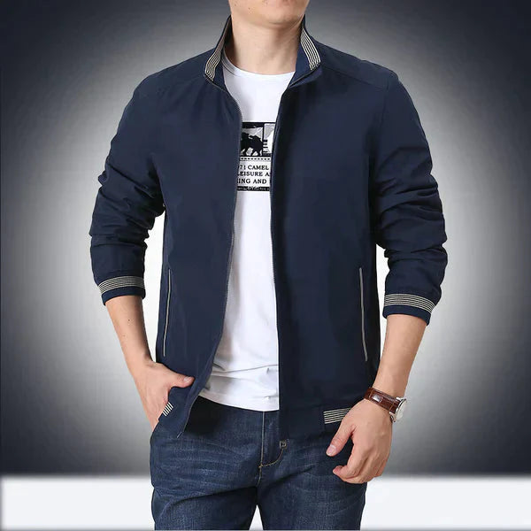 Herren Jacke Stehkragen Windbreaker Zip Up Herbstjacke - BerlinGlamour