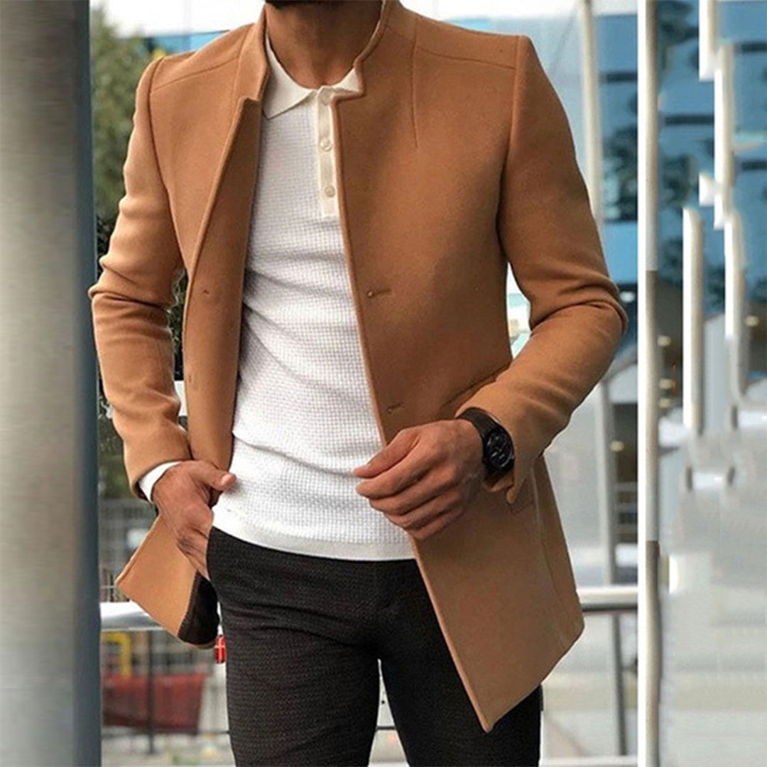 Herren Trenchcoat Stilvoll Knopfleiste Herbstjacke Modisch - BerlinGlamour