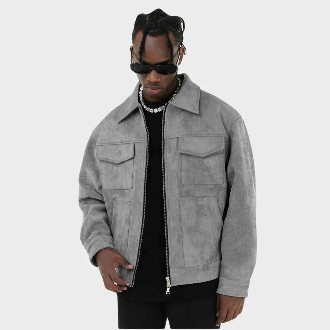 Herren Cargojacke Reißverschluss Taschen Herbstlook - BerlinGlamour