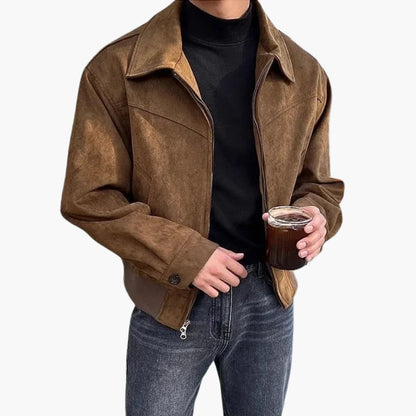 Herrenjacke mit Hemdkragen und Reißverschluss 0