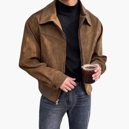 Herrenjacke mit Hemdkragen und Reißverschluss 0