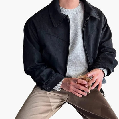 Herrenjacke mit Hemdkragen und Reißverschluss 2