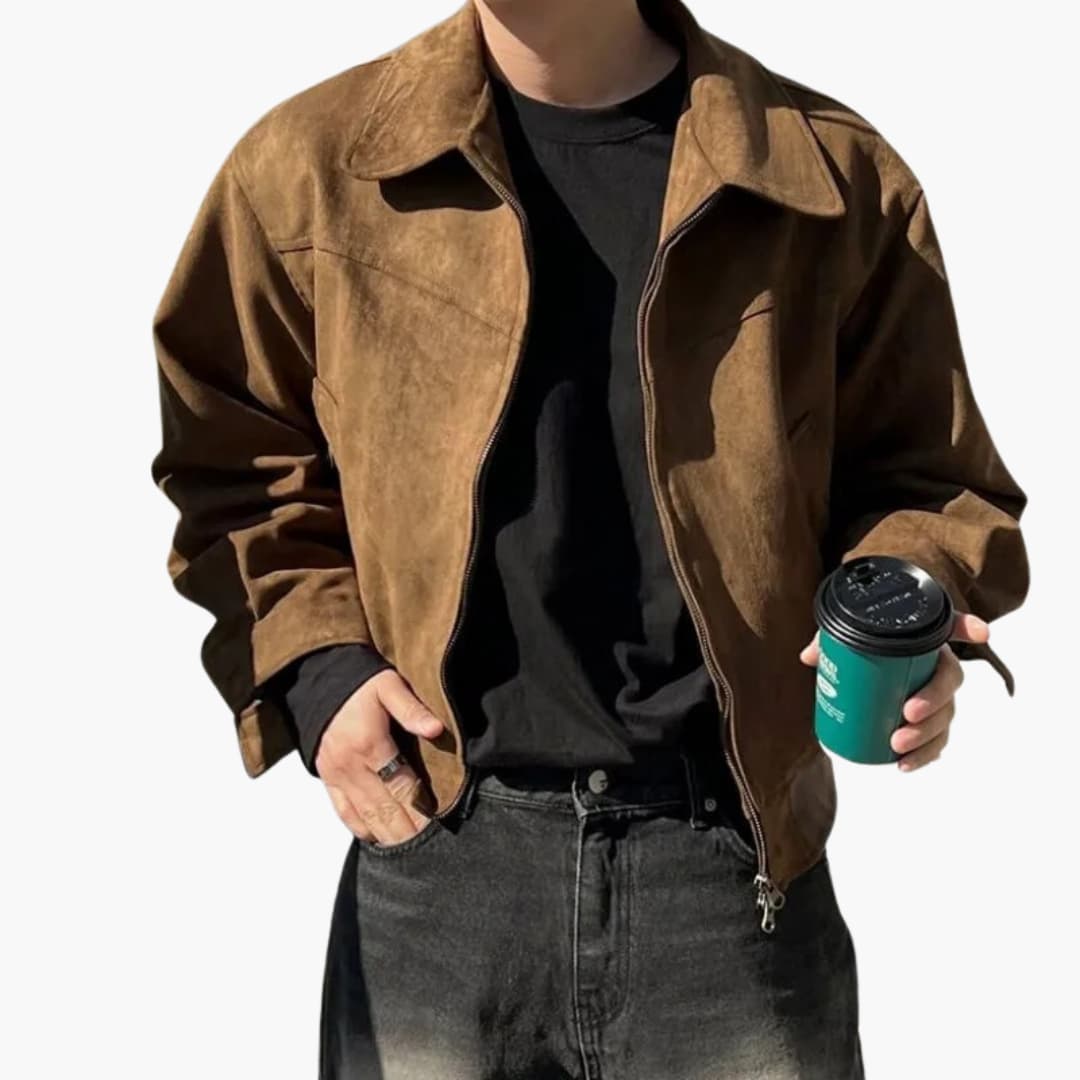 Herrenjacke mit Hemdkragen und Reißverschluss 3