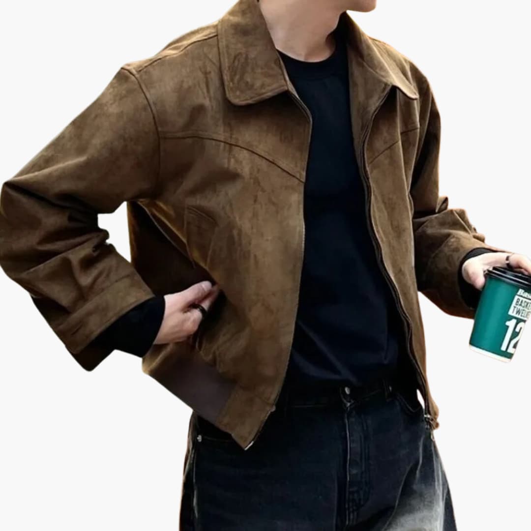 Herrenjacke mit Hemdkragen und Reißverschluss 4