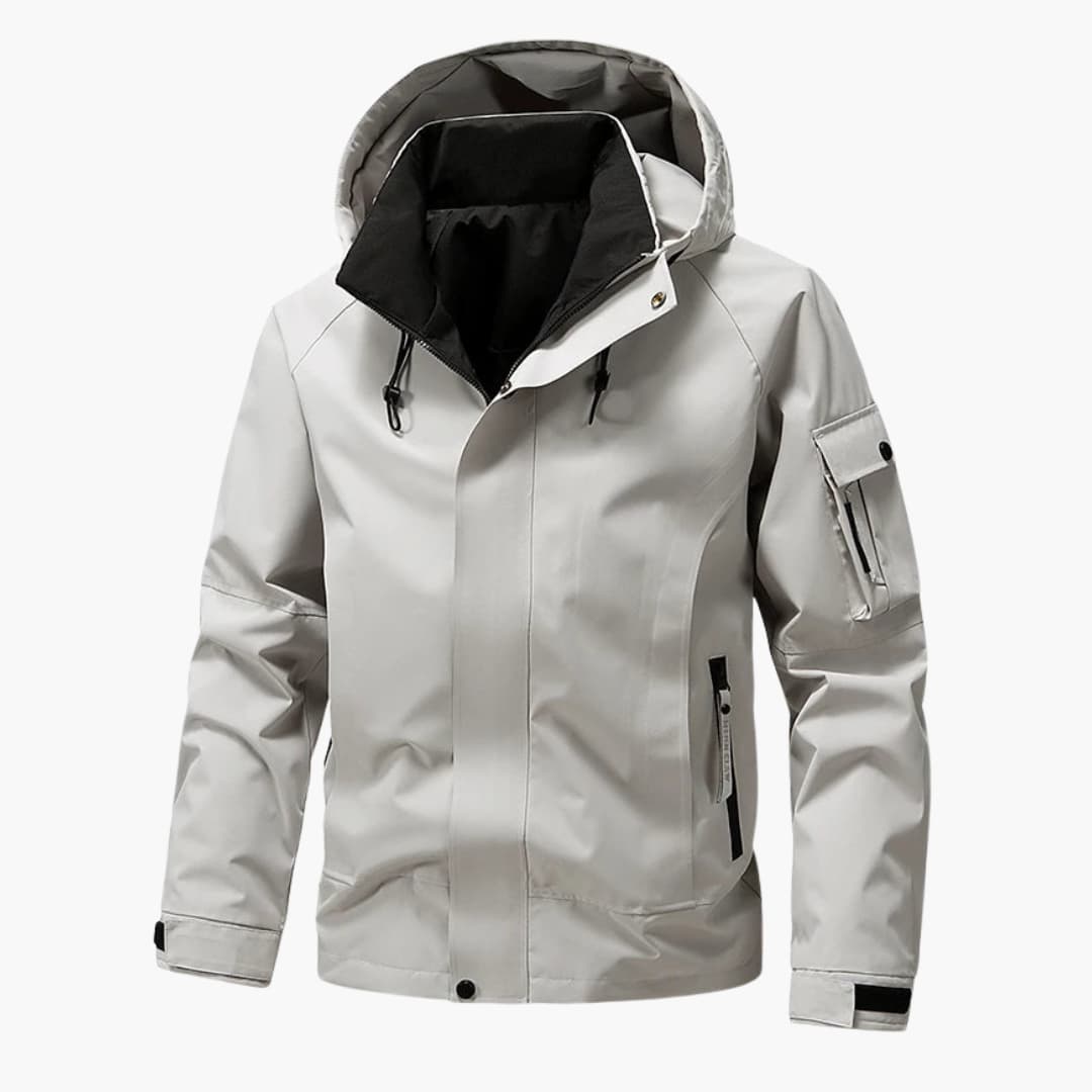 Herrenjacke mit Kapuze Frontreißverschluss und Seitentaschen 2