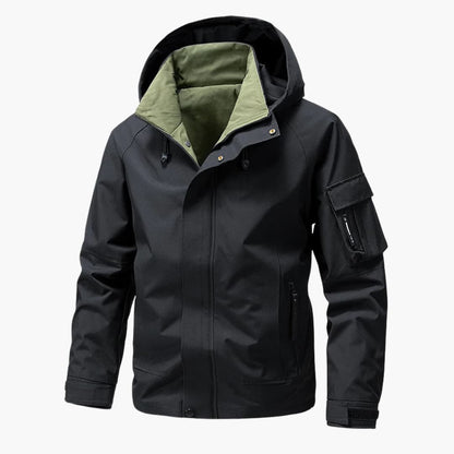 Herrenjacke mit Kapuze Frontreißverschluss und Seitentaschen 3