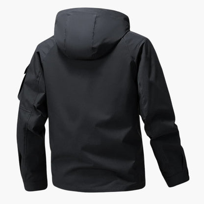 Herrenjacke mit Kapuze Frontreißverschluss und Seitentaschen 4