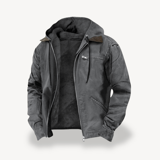 Herrenjacke mit Kapuze und Fleecefutter | Loravelle 0