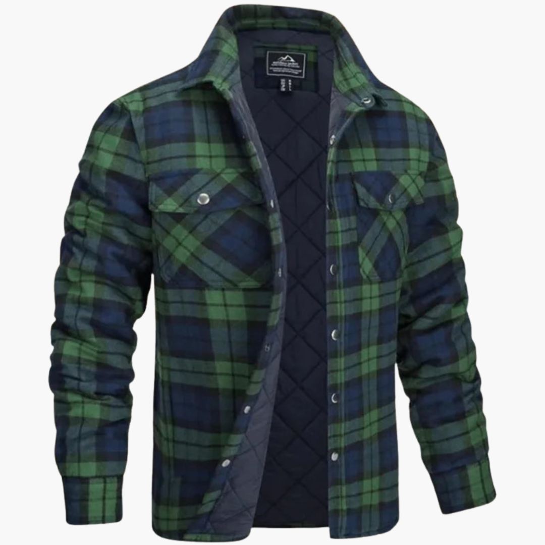 Herrenjacke mit Karomuster und durchgehendem Reißverschluss 3