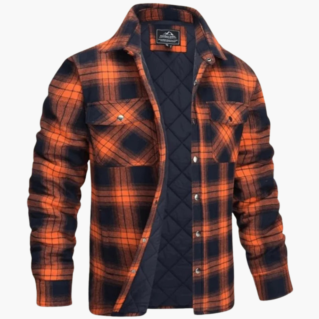 Herrenjacke mit Karomuster und durchgehendem Reißverschluss 5