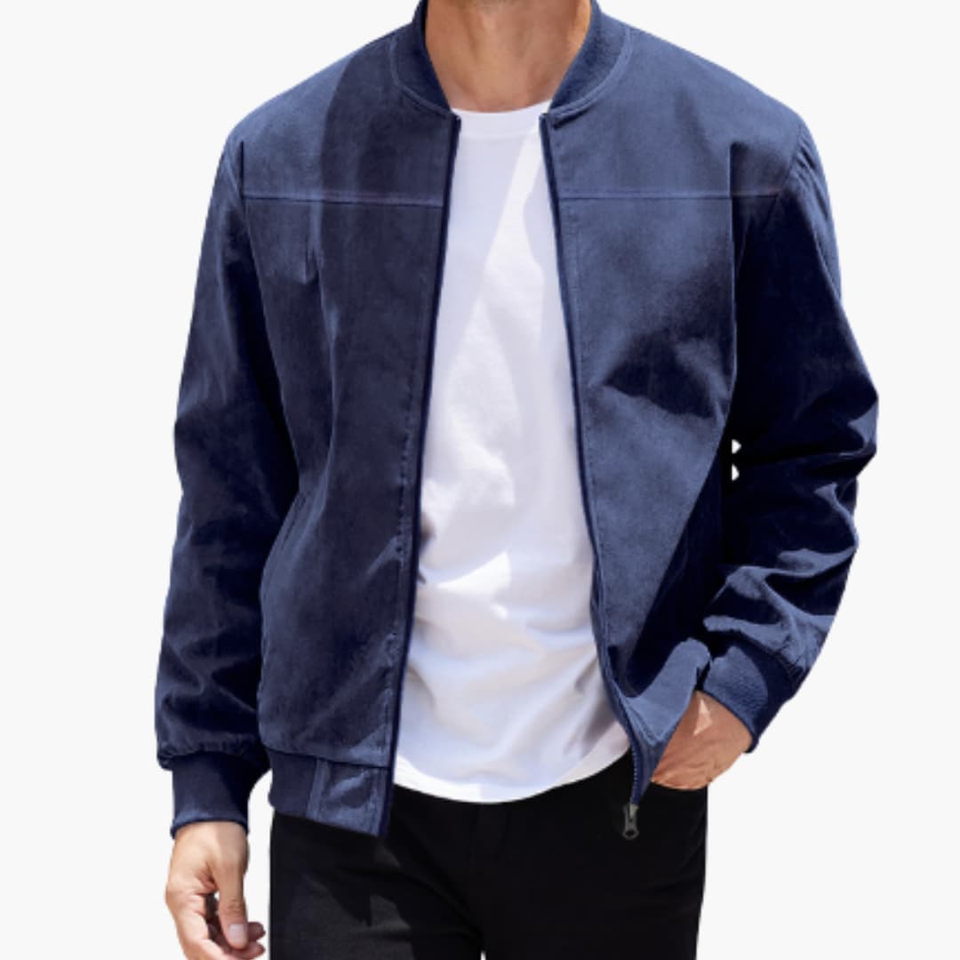 Herrenjacke mit Reißverschluss, geripptem Saum und langen Ärmeln 4