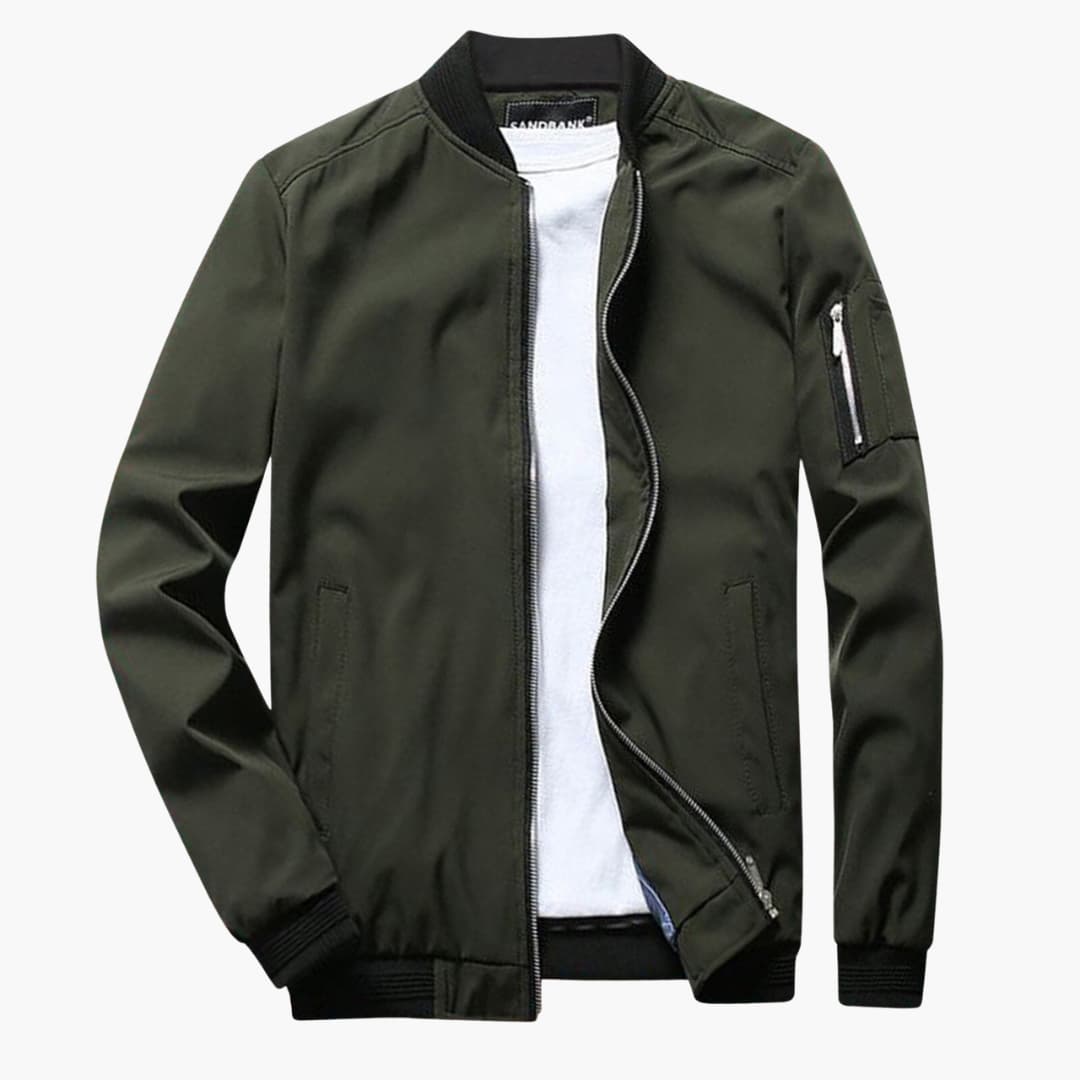 Herrenjacke mit Reißverschluss und Rippenbündchen 0