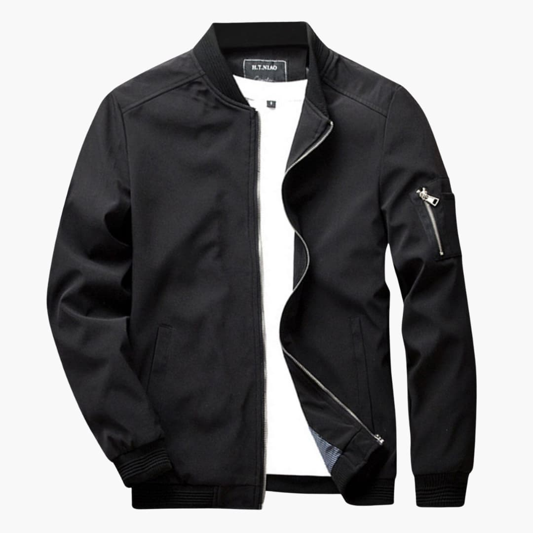 Herrenjacke mit Reißverschluss und Rippenbündchen 1