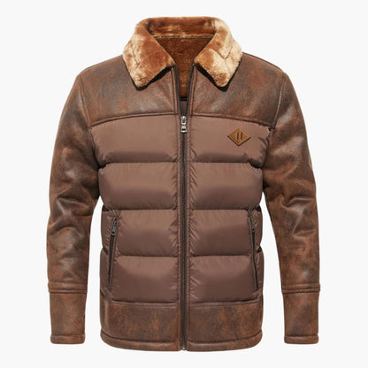 Herrenjacke mit Reißverschluss und gesteppter Oberfläche 0