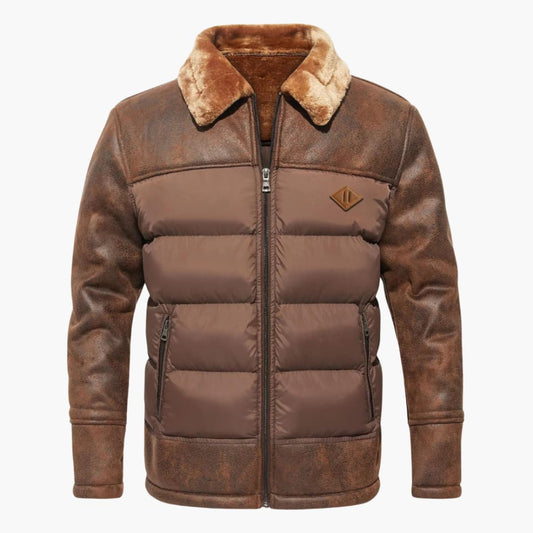 Herrenjacke mit Reißverschluss und gesteppter Oberfläche 0