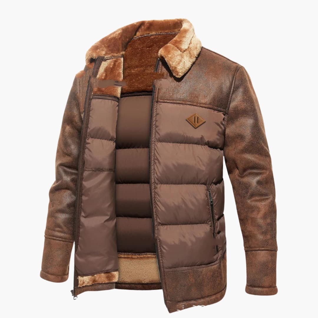 Herrenjacke mit Reißverschluss und gesteppter Oberfläche 1