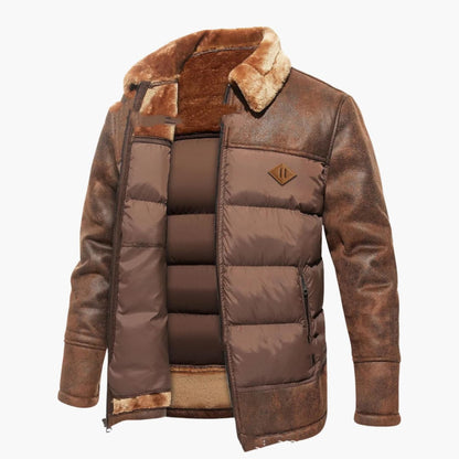 Herrenjacke mit Reißverschluss und gesteppter Oberfläche 1