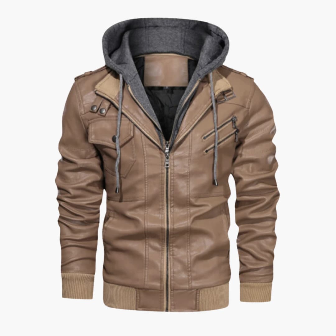 Herrenjacke mit Reißverschluss vorne und angesetzter Kapuze 3