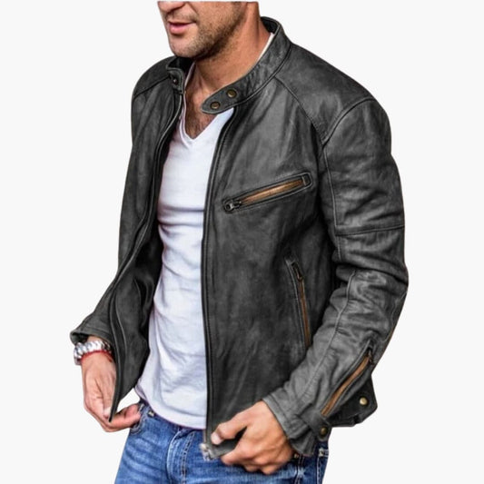 Herrenjacke mit Stehkragen und Reißverschlusstaschen 0