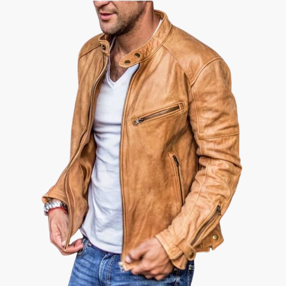 Herrenjacke mit Stehkragen und Reißverschlusstaschen 1