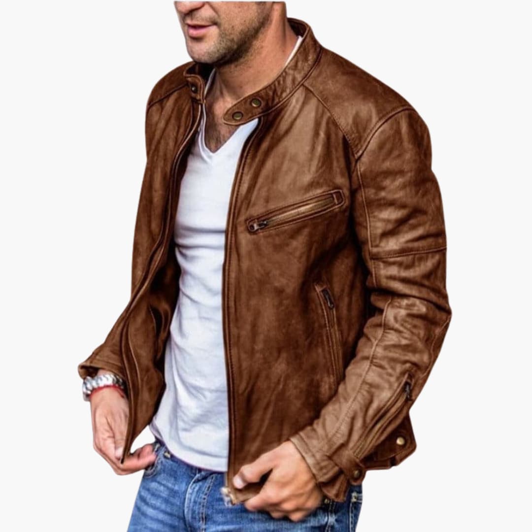 Herrenjacke mit Stehkragen und Reißverschlusstaschen 2