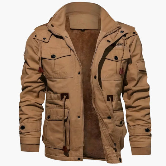 Herrenjacke mit Stehkragen und mehreren Taschen 0