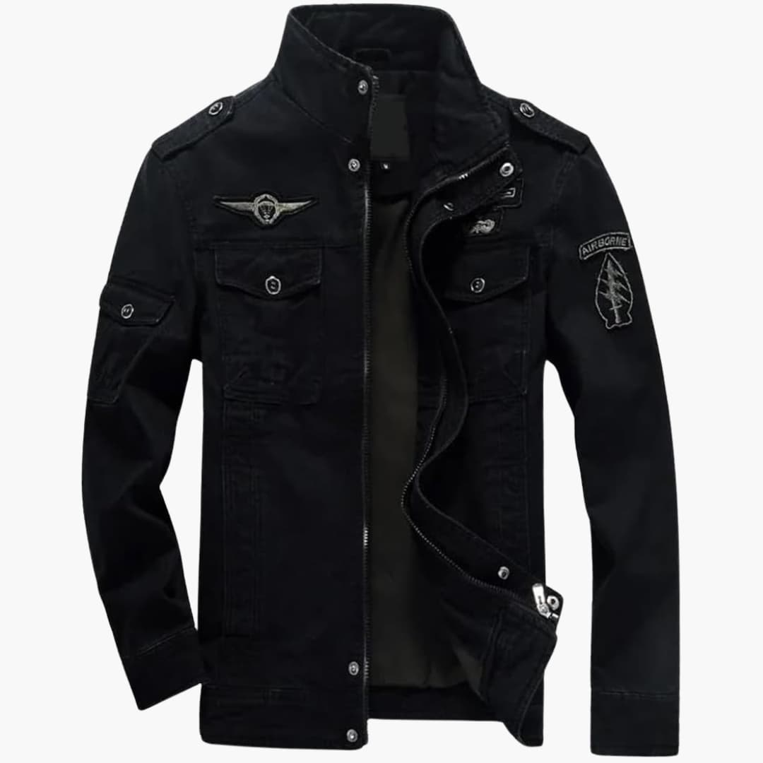 Herrenjacke mit Stehkragen und mehreren Taschen 2