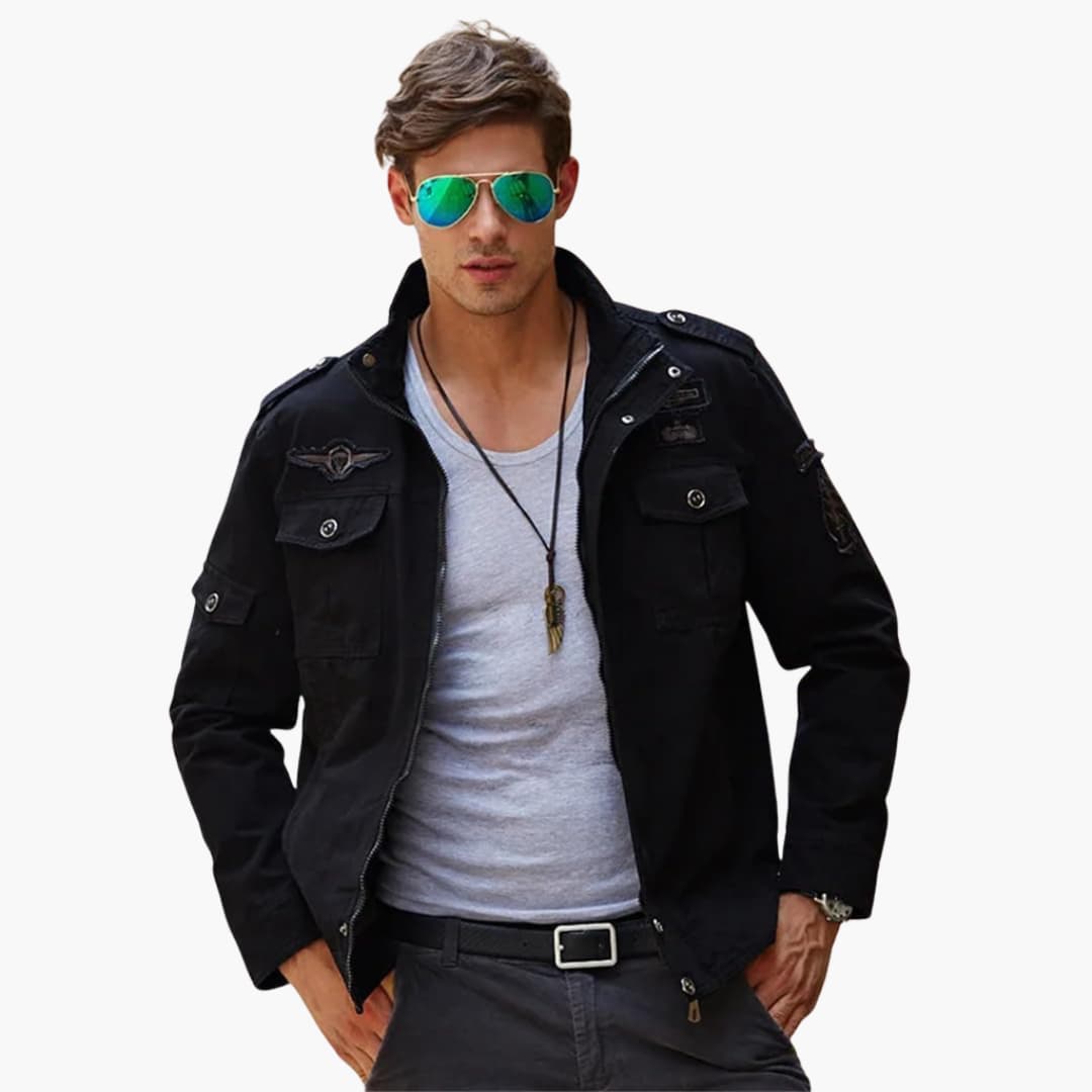 Herrenjacke mit Stehkragen und mehreren Taschen 3