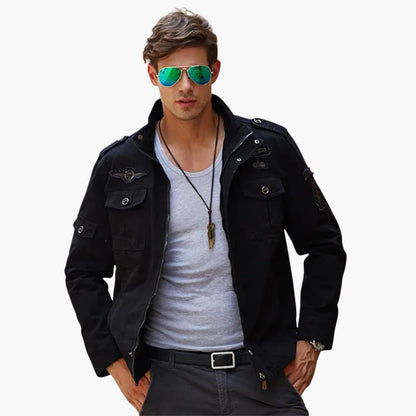 Herrenjacke mit Stehkragen und mehreren Taschen 3