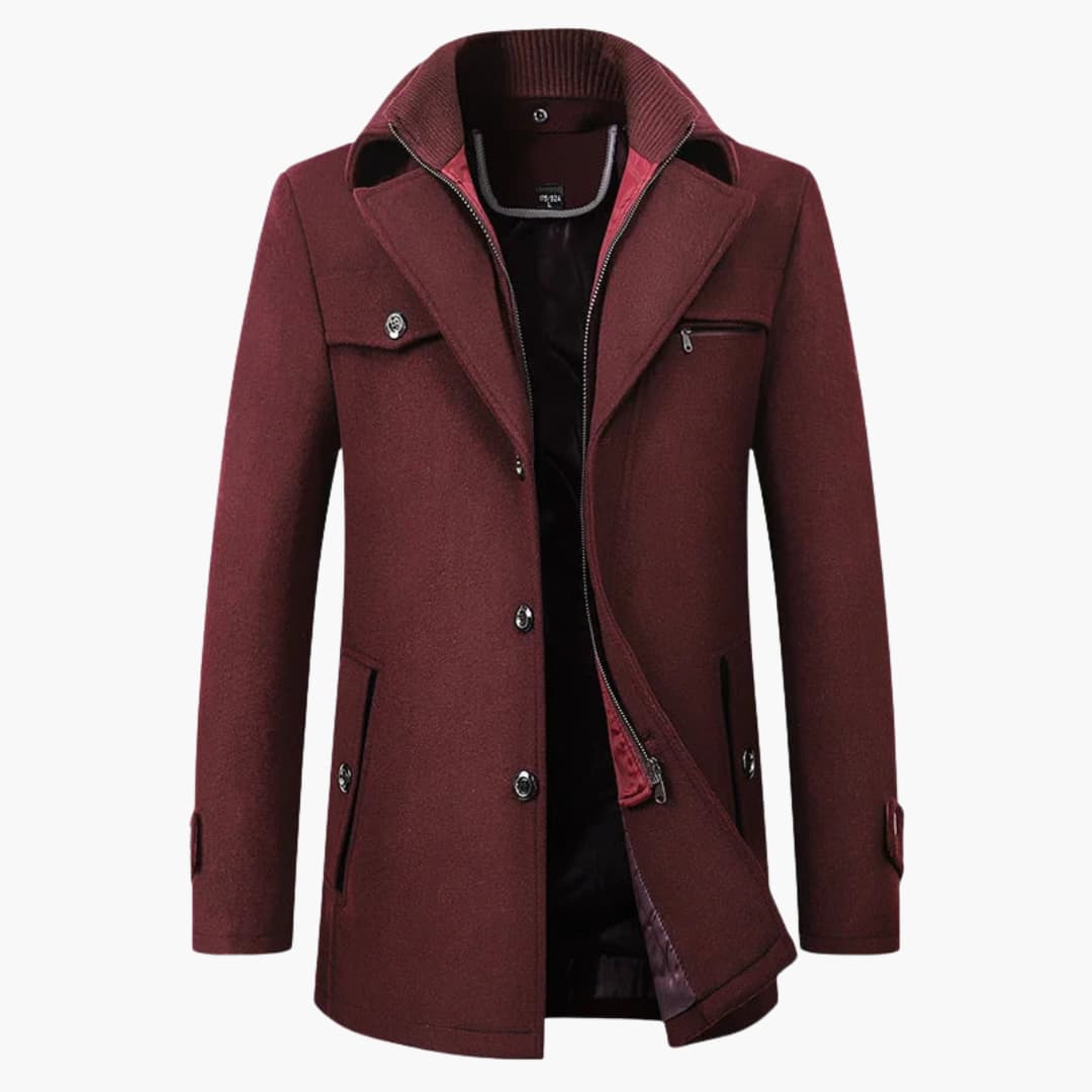Herrenjacke mit fallendem Reverskragen und Reißverschluss 2