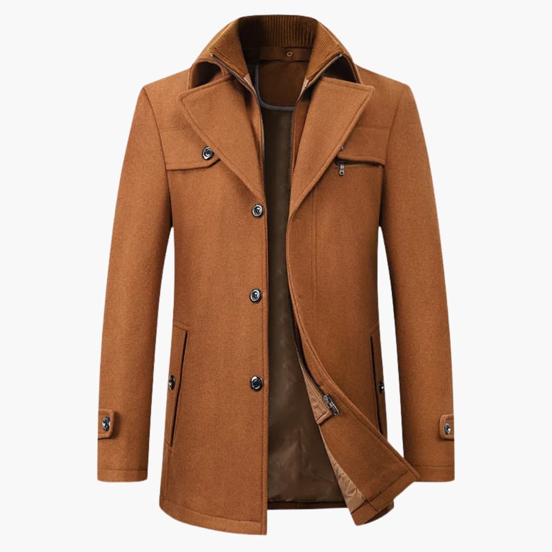 Herrenjacke mit fallendem Reverskragen und Reißverschluss 3